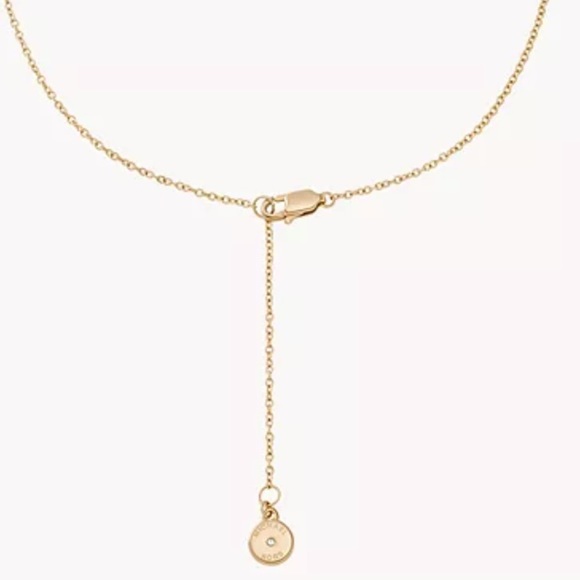 Michael Kors Gold Tone Logo Pendant With Rhinestone Accent Necklace NWT - Picture 6 of 10